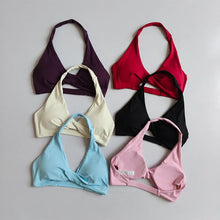 Load image into Gallery viewer, Sports Bra Women's Halter Neck Beautiful Back Push-up Chest-revealing Pilates Vest Training Yoga Wear Gym Running Fitness Bras
