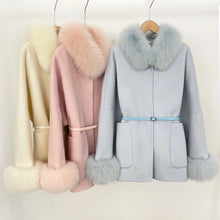 Load image into Gallery viewer, Luxury Wool Fur Winter Long Coat
