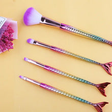 Load image into Gallery viewer, Mermaid Makeup Brushes Set Cosmetic Powder Eye Shadow Foundation Blush Brush Soft Beauty Make Up Tool Maquiagem 6 Color Gradient

