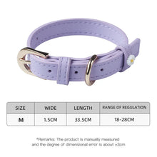 Load image into Gallery viewer, Cute Dog Accessories PU Leather Pet Collar Daisy Decoration Alloy Buckle Head Traction Rope Neck Loop for Cat Teddy Schnauzer
