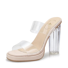 Load image into Gallery viewer, Women's High Heels, 2024 Summer New Waterproof Table with A Line Not Tired Feet Thick Crystal Slippers, Women's Shoes
