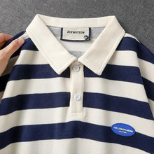 Load image into Gallery viewer, Striped Preppy Summer Polo Shirt
