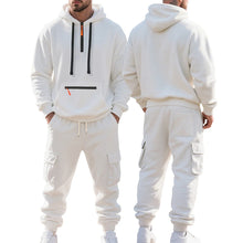 Load image into Gallery viewer, Men's Heavyweight Fleece-Lined Casual Tracksuit Set for Winter - Loose-Fit, Half-Zip, 2-Piece Workwear Style
