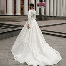 Load image into Gallery viewer, Elegant A-Line Lace Wedding Dress with Court Train
