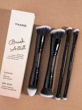 Load image into Gallery viewer, MAANGE 4pcs Basic Makeup Brushes Set With Box Dual-ended Foundations Powder Blush Details for Eyeshadow Brushes Beginner Travel

