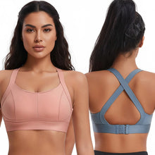 Load image into Gallery viewer, Women High Impact Sports Bra Criss Cross Back Padded Bra Workout Fitness Sports Yoga Bras Shockproof Sport Crop Top Vest
