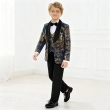 Load image into Gallery viewer, Navy Floral Boys Formal Suit
