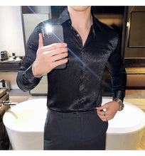Load image into Gallery viewer, Glossy Slim Fit Men’s Dress Shirt
