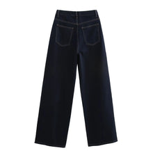 Load image into Gallery viewer, Slanted Placket Retro Wide Jeans
