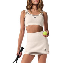 Load image into Gallery viewer, Women's Yoga Sets Waffle Knit Tennis Set Tank Top Skort With Pocket Built-in Shorts Outdoor Gym Workout Outfit
