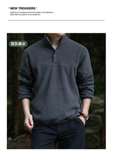 Load image into Gallery viewer, 2025 Men Sweatshirt Turtleneck Half Button Pullover Male Polar Fleece Casual Basic Elegant Work Wear Winter Autumn Warm Jacket

