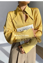 Load image into Gallery viewer, Elegant Satin Office Casual Shirt
