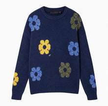 Load image into Gallery viewer, Floral Jacquard Knit Pullover Sweater
