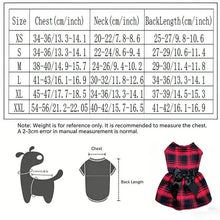 Load image into Gallery viewer, Pet Dog Clothes Plaid Shirt Suit Tie Gown Spring Summer Puppy Coat Teddy Bear Pomeranian Vest Small-Medium Dog Cat Pet Costume
