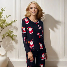 Load image into Gallery viewer, Santa Print Winter Pajama Set
