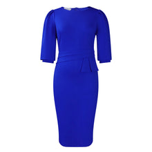 Load image into Gallery viewer, Elegant O-Neck Sheath Midi Dress
