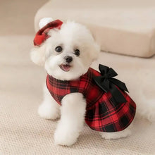 Load image into Gallery viewer, Pet Dog Clothes Plaid Shirt Suit Tie Gown Spring Summer Puppy Coat Teddy Bear Pomeranian Vest Small-Medium Dog Cat Pet Costume
