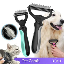 Load image into Gallery viewer, Cat Hair Removal Comb Dog Hair Removal Brush Stainless Steel Double Sided Pet Grooming Brush Removing Tangles Cat Accessories
