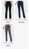 Load image into Gallery viewer, Women's leggings slim yoga pants women's high waisted wide leg pants sports bell bottoms breathable quick dry bottom
