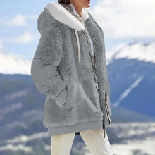 Load image into Gallery viewer, Autumn Winter Fashion Women's Coat New Casual Hooded Zipper Lady Clothes Cashmere Female Fleece Jacket Solid Color Ladies Coats

