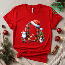 Load image into Gallery viewer, Festive Alphabet Holiday Casual Tee
