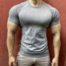 Load image into Gallery viewer, Men's Gym T-Shirt Workout &amp; Training Fitness Short Sleeve Slim Fit O-Neck Athletic Baselayer Tees Tops Sport Clothing

