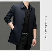 Load image into Gallery viewer, Solid Lapel Business Trench Coat
