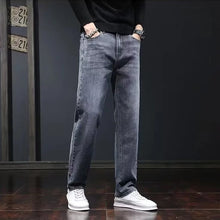Load image into Gallery viewer, 2025 New Men Fashion Loose Straight Elasticity Jeans Male Wear-resistant Slim Fit Denim Pants Smart Casual Dark Gray Trousers

