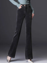 Load image into Gallery viewer, High Waist Corduroy Women's Pants Spring Autumn Winter Fashion Micro Flared Casual Trousers Slimming Warm Long Pants
