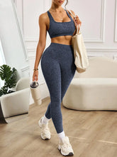 Load image into Gallery viewer, Women's Yoga Fitness Two-Piece Set Seamless Ribbed Bra + High-Waisted Butt-Lifting Gym Pants Hollow out Back Sports Wear
