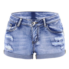 Load image into Gallery viewer, Split Cuff Denim Beach Shorts
