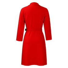 Load image into Gallery viewer, Pleated Notched Collar Midi Dress
