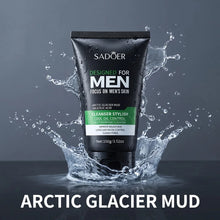 Load image into Gallery viewer, Men Glacier Mud Salicylic Acid Cleanser Long Oil Control Deep Purify Pores Wash Daily Grime Soft Coarse Skin Facial Cleanser
