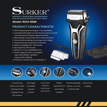 Load image into Gallery viewer, Surker Electric Shaver for Men Rechargeable Intelligent Reciprocating Type Razor Washable Digital LCD Display Shaving Machine
