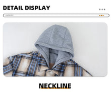 Load image into Gallery viewer, Fleece Lined Plaid Hooded Jacket
