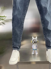 Load image into Gallery viewer, Thick Jeans Men's Slim Fit Spring Autumn Winter Casual Long Pants Cotton Stretch Denim mid Waist Zipper Closure Wear Resistant
