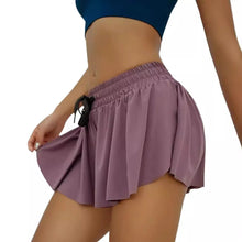 Load image into Gallery viewer, Women's Shorts Sporty Style Elastic Waist with Drawstring Side Slit Built-in Shorts Micro Running Shorts Workout Wear
