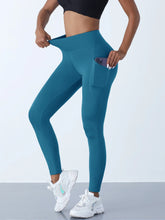 Load image into Gallery viewer, New High Waist Women's Leggings Stretch Yoga Pants Tights With Pockets Push Up Fitness Running Sportswear Solid Color Pants
