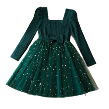 Load image into Gallery viewer, Christmas Bow Princess Girls Dress
