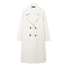 Load image into Gallery viewer, Winter Coat For Women 2024 Solid Lapel Double Breasted Long Cardigan Top Female Pokcet Streetwear Woman New In OuterCoat
