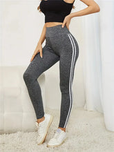 Load image into Gallery viewer, Women's High-waist Slimming Leggings Side Stripe Pattern Breathable Yoga Pants Sportswear Athletic Apparel
