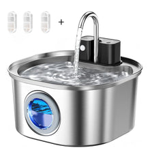 Load image into Gallery viewer, 3L Stainless Steel Wireless Recharging Sensor Cat Water Fountain Auto Drinking Fountain For Cats Dog Drinker Pet Dispenser Bowl
