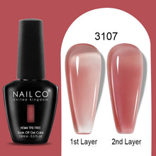 Load image into Gallery viewer, NAILCO 15ml Colorful Jelly Gel Nail Polish Gorgeous Color HEMA TPO FREE Soak Off UV LED Semi Permanent Long Wear Gel Varnish
