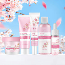 Load image into Gallery viewer, Sakura Skincare Set Moisturizer Face Cream Serum Toner Facial Cleanser Eye Cream Anti-Wrinkle Brighten Face Care Kit for Women
