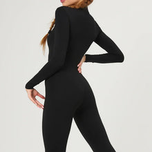 Load image into Gallery viewer, Warm Plush Sports Jumpsuits Women's Tracksuit One-Piece Fitness Suit Winter Gym Sets Long Sleeves Black Exercise Bodysuit Woman
