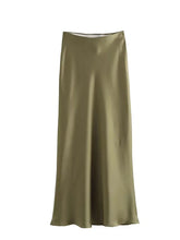 Load image into Gallery viewer, HH Skirts For Women 2024 Summer Solid Satin Sheath Long Skirt Female Show Curve Beach Outfits For Woman Mermaid Skirts
