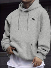 Load image into Gallery viewer, Men Women Hooded Sweatshirt. Simple Tiny Graphic On Chest, Oversized Long Sleeve Pullover Hoodie Basic Daily Casual Street Top
