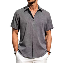 Load image into Gallery viewer, Mens Golf Shirts for Men Summer Beach Loose Shirt Button Down Short Sleeve Blouses Solid Print Casual Linen Shirts Streetwear
