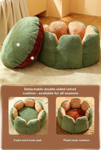 Load image into Gallery viewer, Petal Shaped Pet Bed, Plush Round Dog &amp; Cat Cushion Mat with Knitted Texture, Ultra Soft Warm Nest for Kittens Puppies in Winter
