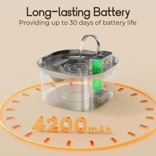 Load image into Gallery viewer, 3L Stainless Steel Wireless Recharging Sensor Cat Water Fountain Auto Drinking Fountain For Cats Dog Drinker Pet Dispenser Bowl
